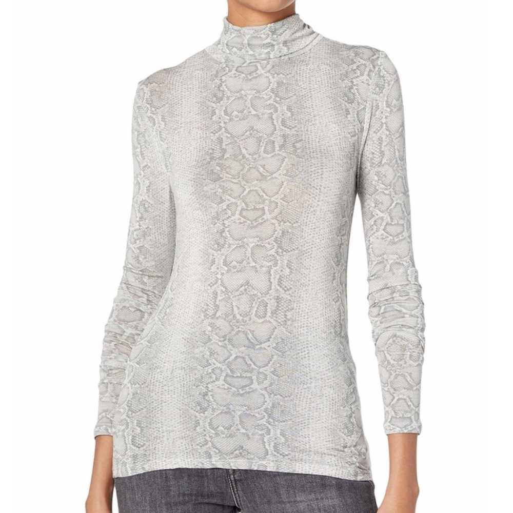 Bcbgmaxazria Snake Python Print Turtleneck Top - image 5
